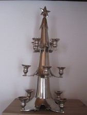 Kerzenständer Kerzenhalter 12 armig Metall Silberoptik Stapkerzen  Kerzenhalter 