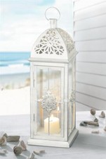 Metall Laterne "Barock" weiß