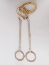 Vintage Turnring und Schaukelring Garnitur Sport Turnen Holzringe Leichtatletik