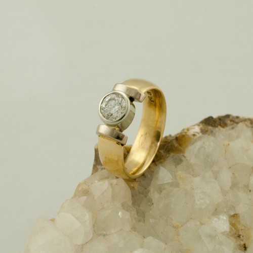 Solitär brillant ring 750er - solitär,