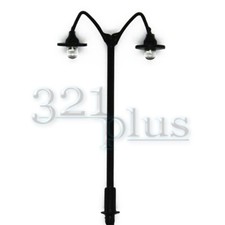 10 Stk. Modelleisenbahn Modell Straßenlaternen als H0 Zubehör Deoppelflammig 16V