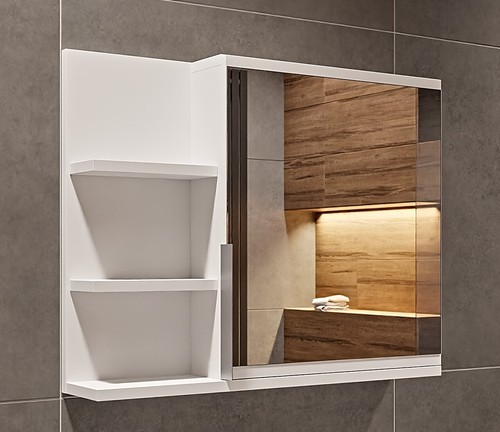 Badezimmerschrank mit spiegel - mit,