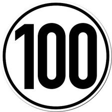 100 kmh 20cm Aufkleber DIN1451 Zugmaschine Anhänger Bus Lkw Trailer Wohnwagen