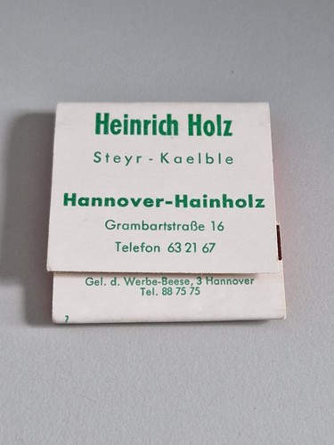 Streichholzheftchen heinrich - streichholzheftchen,,
