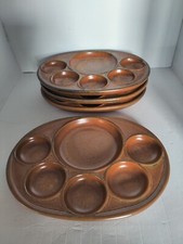 4 Fondueteller braun NEU oval