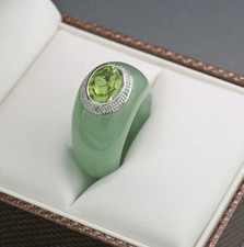 Grüner jade ring - grüner, peridot