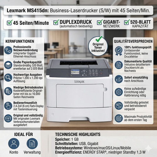 Lexmark ms415dn netzwerk - lexmark,