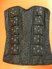 Vollbrust Brokat Korsett, Brocade Corset, Gr. L Neu mit Stahlstäben
