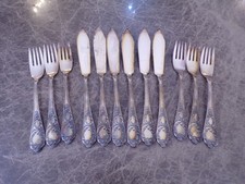 Elegantes Silberbesteck Rokoko Fischbesteck 6 Personen 12 Teile Silber 90er TOP