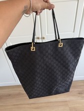 - Gucci Tote Bag Tasche aus Canvas in Schwarz  -