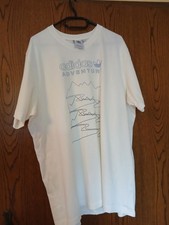 Adidas Adventure Mountain Front T-Shirt, Gr. L, beige m. Aufdruck