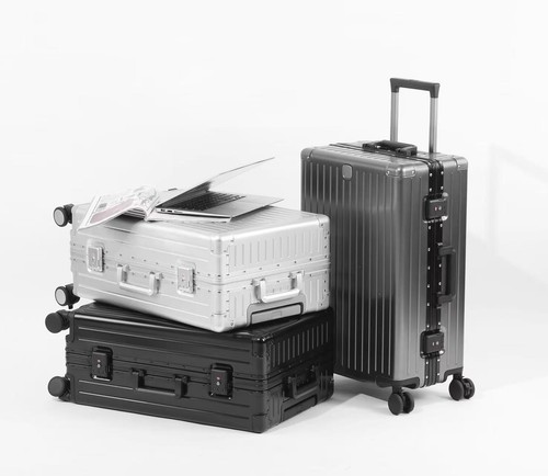 Aluminium reisekoffer trolley - aluminium,