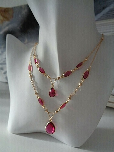 Rubin kette gold - kette, 14k