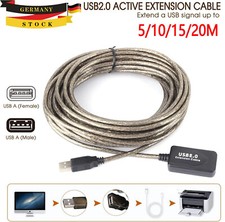 5m 10m 15m 20m USB 2.0 Verlängerungskabel mit Signalverstärker ohne USB Hub DE