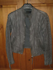 Rock'n Blue Lederjacke graublau taubengrau hell Gr.38 40 Kurzjacke Biker-Style