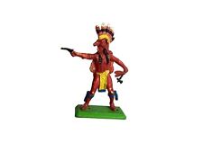 Indianer Tomahawk Pistole Federhut Wolfsfell Metall deetail BRITAINS LTD 1971