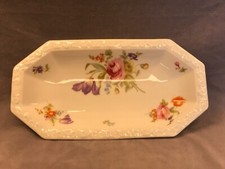 LÄNGLICHE SCHALE - ROSENTHAL -  MARIA WEISS MIT BLUMEN