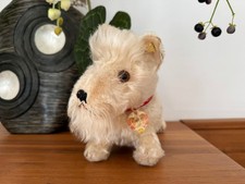 Steiff Hund Vorkrieg Sealyham VK Knopf, Fahne, großes Bärenkopfschild, 18 x 34cm