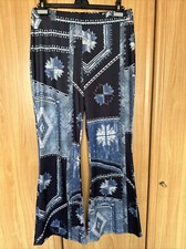 Freizeithose Schlaghose blau