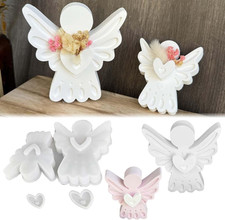 3PCS Engel Silikonform Gießformen Herz Gipsformen Beton Weihnachten