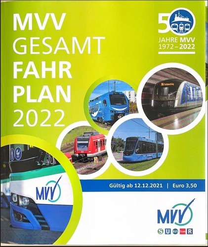 Fahrplanbuch mvv münchen - münchen, 2022