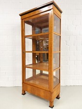 Vitrine Biedermeier Handpoliert Kirsche Verspiegelt Schublade Zierlich