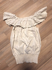 ärmellose Ballonbluse/ -shirt  (?)/ Piratenbluse weiß Stickerei Gr. S