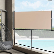 [pro.tec] Seitenmarkise 140x300cm beige Sichtschutz Markise Sonnen- & Windschutz