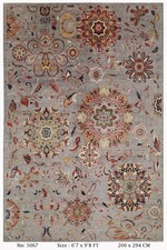 7 x 10 Fuß Floral Grau Afghan