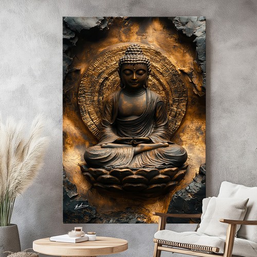 Leinwand bilder buddha schwarz - leinwand,