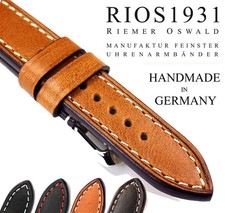 20mm XL Uhrband Vintage Retro Styl Hand Made Germany RIOS robust Leder BAND CR