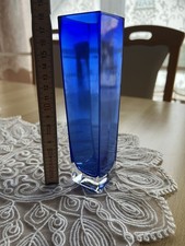 Vintage Block Vase Farbig Blau