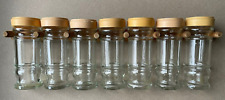 7 Gewürzgläser mit Gewürzregal Wandregal Halterung Holz Vintage 80er TOP