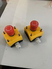 2 Eaton Möller Not Aus Not Halt Schalter mit Gehäuse M22-PVT/CKC01 Öffner