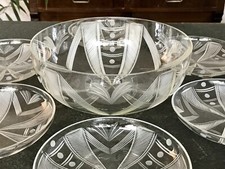 Antik Art Déco Glas Schale &