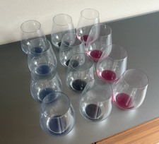 VILLEROY & BOCH 12 Gläser / Wassergläser Rosa Blau Grau