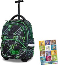 Trolley Rucksack 27L Teleskopgriff Handgepäck Schulrucksack Rollkoffer Grün