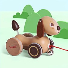 Nachziehspielzeug Holz Hund Kinder Nachziehtier Holz Lernspielzeug zum Laufen DE