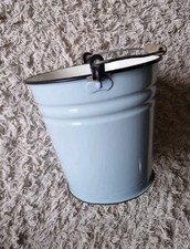 Emaille Eimer alt 10l Emaileimer blau/weiß Pflanzgefäß Pflanzeimer Gartendeko
