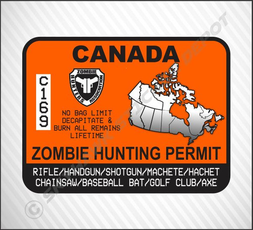 Zombie hunting permit canada - zombie,