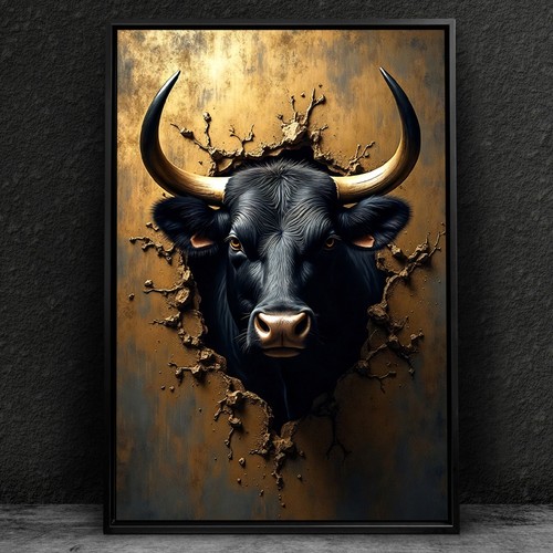 Wandbild goldener stier - wandbild,,
