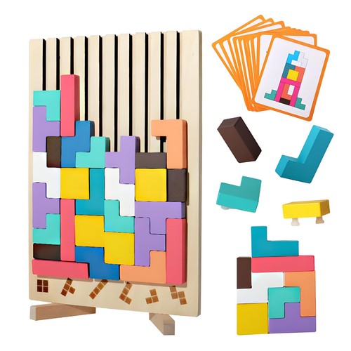 Holzpuzzle tetris montessori - holzpuzzle,