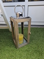 Holz laterne mit kerze - kerze, glas