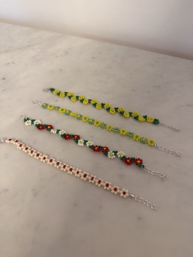 Armband glas perlen - 4x, glas-perlen