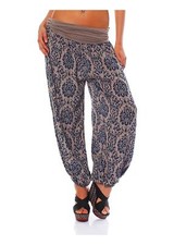 Damen Pumphose Yoga-Muster Haremshose Baggy Pluderhose Hose 7198