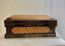 Antike Bambus Korbtruhe – Handarbeit Vintage Rattan Truhe Rarität Boho