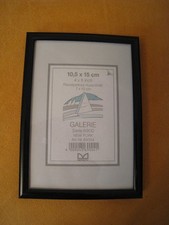 1 Bilderrahmen schwarzer Rand 11,7 x 16,4 cm Postkartenrahmen hängen + stellen