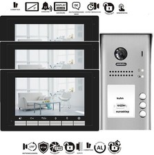 Video Türsprechanlage 3 Familienhaus Türöffner Funktion 2 Draht Bus System
