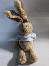 Heunec Hase Shirt Braun Gelb Blau Gestreift Draht Ohren  Stofftier  ca.40cm