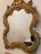 Handbemalter Wandspiegel mit Ablageregal